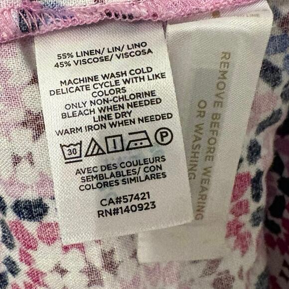 Ann Taylor Loft Linen & Viscose Blend Purple Geometric Print Maxi Dress M - Picture 6 of 6